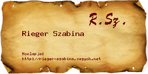 Rieger Szabina névjegykártya